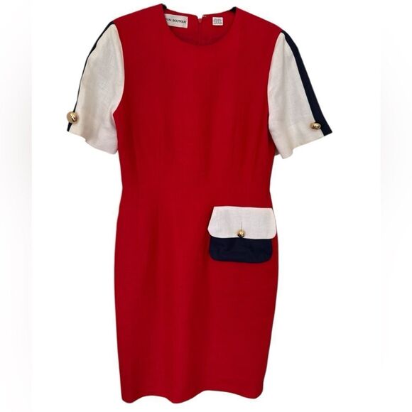 Vintage Nipon Boutique Linen Sheath Dress Size 6 - Picture 5 of 7